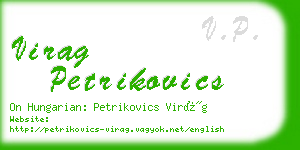 virag petrikovics business card